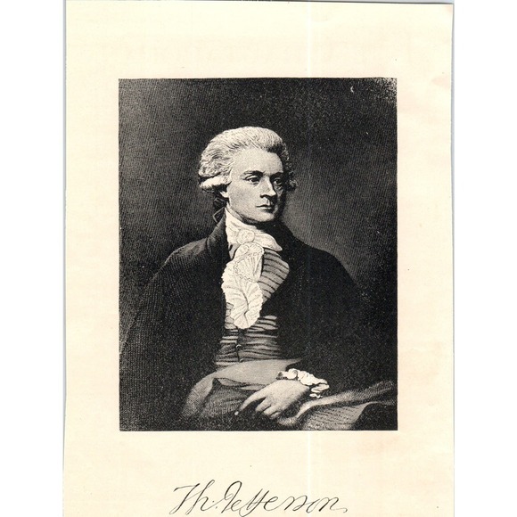 None Other - Thomas Jefferson Portrait c1890 Victorian Art Print AE8